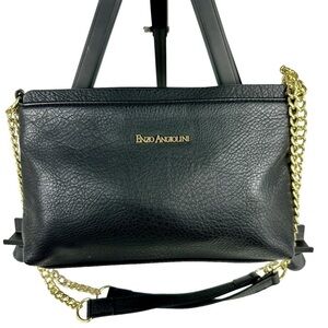 Enzo Angiolini Crossbody Chain Strap Shoulder Bag in Textured Black